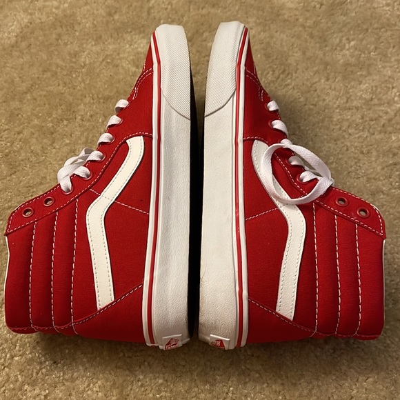 Vans Sk8-Hi Sneakers Size 9.5 Color Red White - Picture 6 of 11
